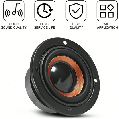 2pcs 2-Inch Magnetic Speaker Parts, Touch Panel Control Coaxial Connector, DIY Audio Speakers, Mini Speaker PU Leather Case, Black And Orange Stereo Audio Output