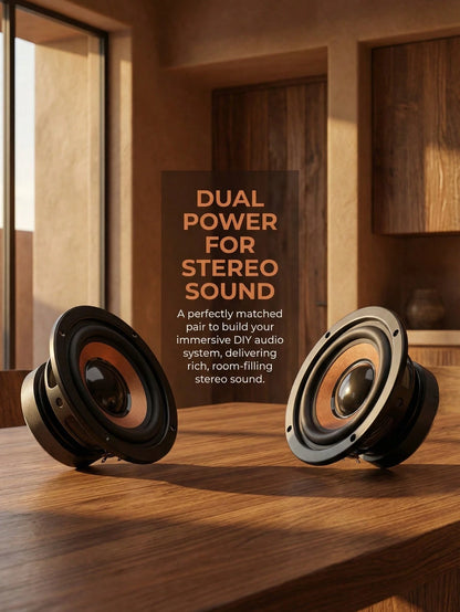 2pcs 2-Inch Magnetic Speaker Parts, Touch Panel Control Coaxial Connector, DIY Audio Speakers, Mini Speaker PU Leather Case, Black And Orange Stereo Audio Output