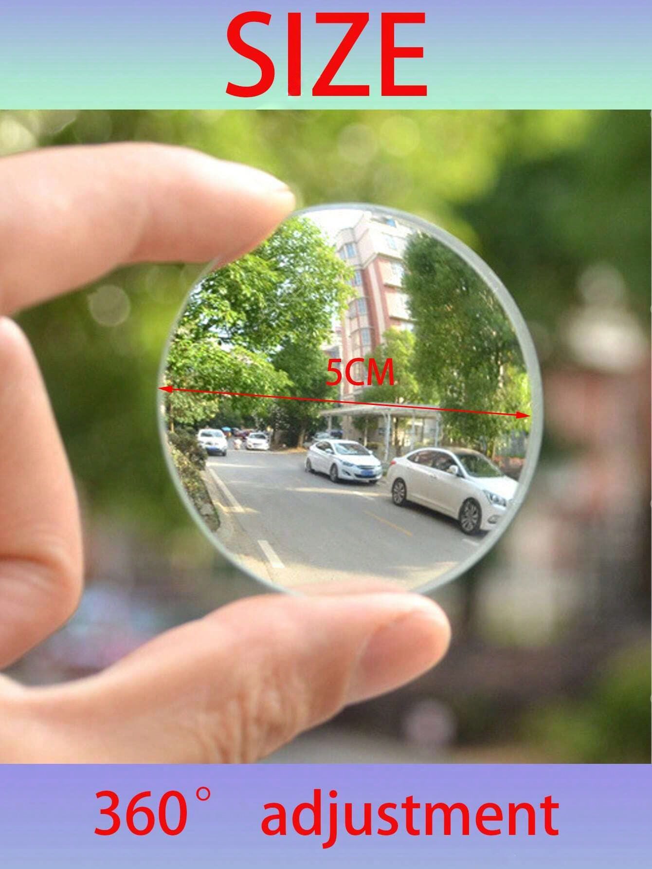 2pcs 360° Rotating Frameless Car Rearview Blind Spot Mirrors, Silver