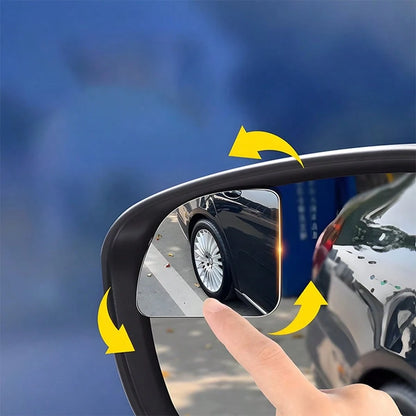 2pcs 360° Rotating Frameless Car Rearview Blind Spot Mirrors, Silver