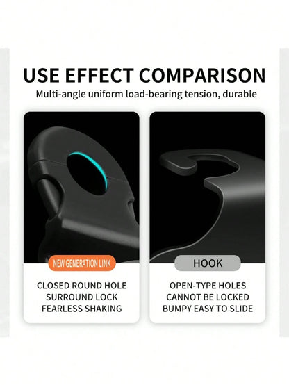 2pcs Black ABS Car Seat Back Hooks, Vehicle Interior Accessories, Car Seat Storage Hanger