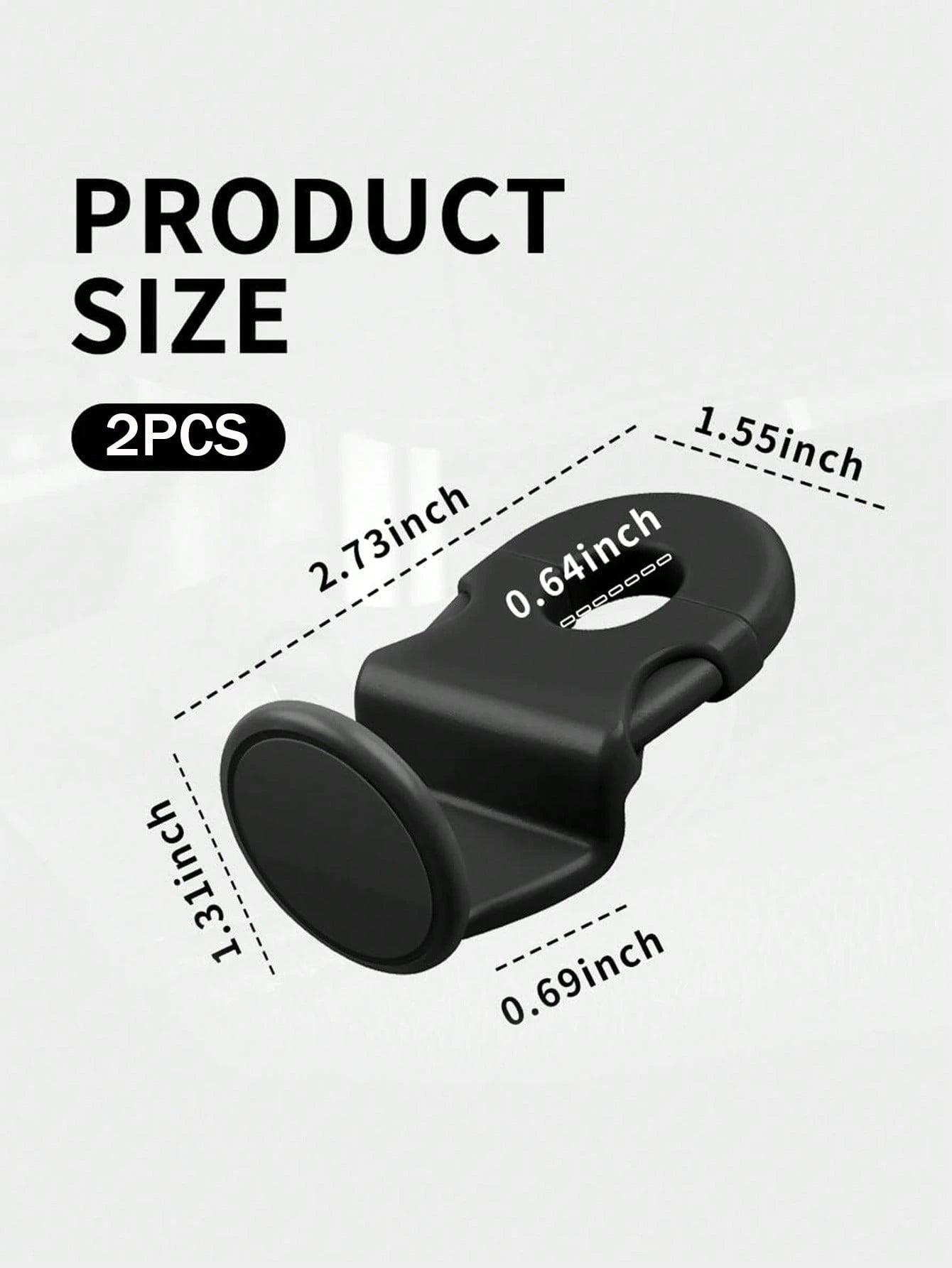 2pcs Black ABS Car Seat Back Hooks, Vehicle Interior Accessories, Car Seat Storage Hanger