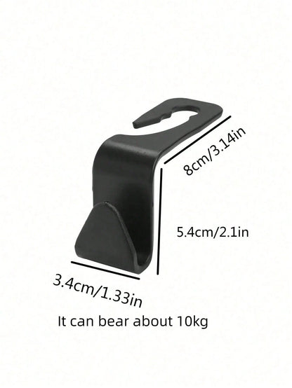 2pcs Black Bowknot Car Hooks, Creative Car Interior Accessories, Car Seat Back Hooks, Multifunctional Storage Hanger