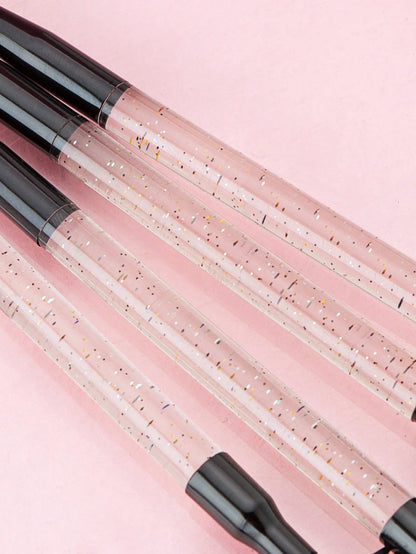 2pcs Black Transparent Handle Double-Ended Eyebrow Comb & Eyelash Brush, Multi-Purpose Makeup Brush,Eyebrow Brush,Eyeshadow Brush,Spoolie,Spoolie Brush,Giveaways