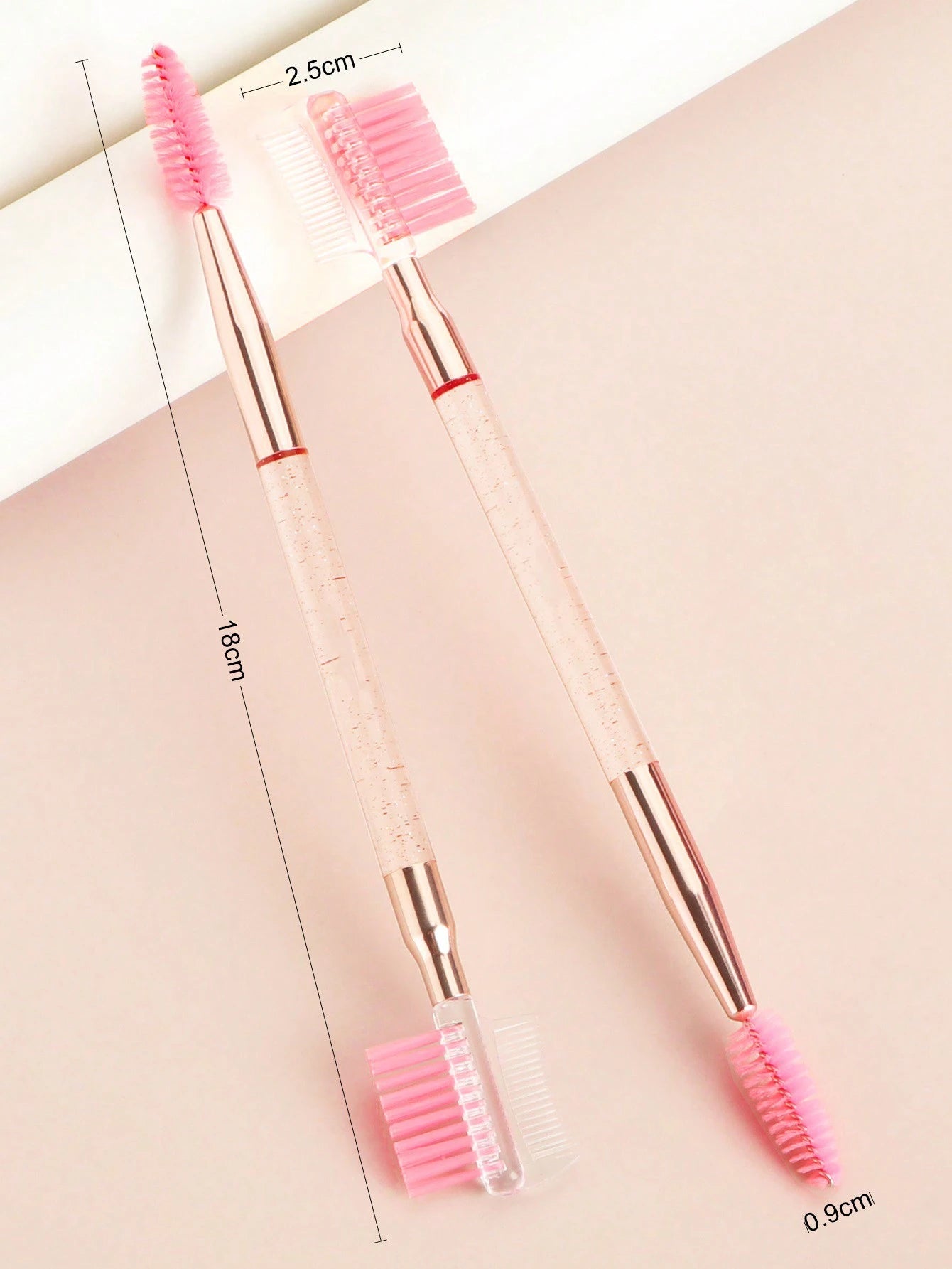 2pcs Black Transparent Handle Double-Ended Eyebrow Comb & Eyelash Brush, Multi-Purpose Makeup Brush,Eyebrow Brush,Eyeshadow Brush,Spoolie,Spoolie Brush,Giveaways