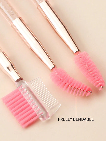 2pcs Black Transparent Handle Double-Ended Eyebrow Comb & Eyelash Brush, Multi-Purpose Makeup Brush,Eyebrow Brush,Eyeshadow Brush,Spoolie,Spoolie Brush,Giveaways