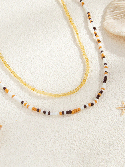 2Pcs Boho Beaded Waist Chain Set, Minimalist Gold & Multicolor Bead Belly Chain, Women Summer Beach Body Jewelry