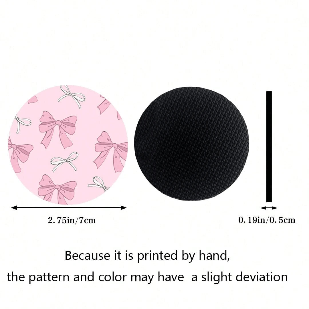 2pcs Bowknot Leopard Print Car Cup Holder Coasters, Non-Slip Shock-Absorbing Universal Fashion Car Cup Coasters, Interior Accessories, Party Gift