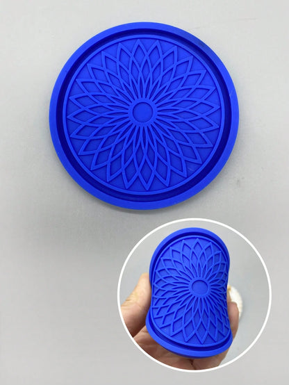 2pcs Car Cup Holder Coasters With 3d Flower Pattern, Non-slip Cup Mat For Center Console