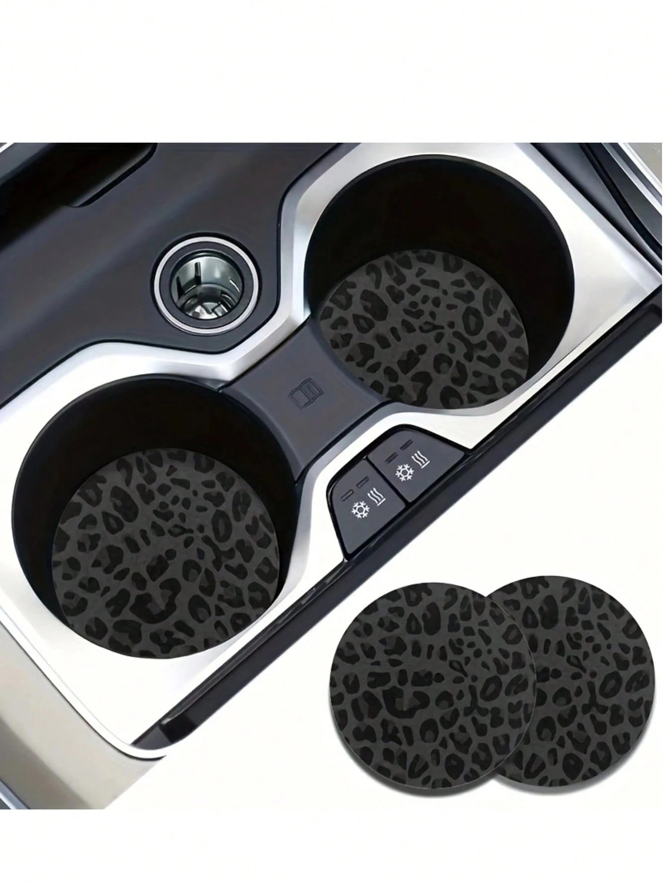 2pcs Car Cup Holder Mats, Non-Slip Car Interior Decor, Leopard Print Cup Holder Inserts, Enhance Car Interior Quality, Great Gift