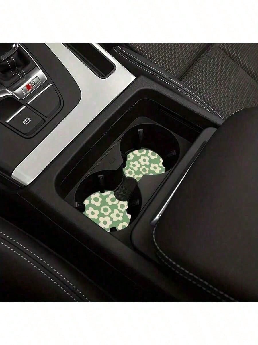 2pcs Car Cup Holder Mats, Non-Slip Car Interior Decor, Leopard Print Cup Holder Inserts, Enhance Car Interior Quality, Great Gift
