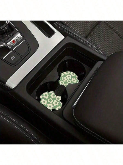 2pcs Car Cup Holder Mats, Non-Slip Car Interior Decor, Leopard Print Cup Holder Inserts, Enhance Car Interior Quality, Great Gift