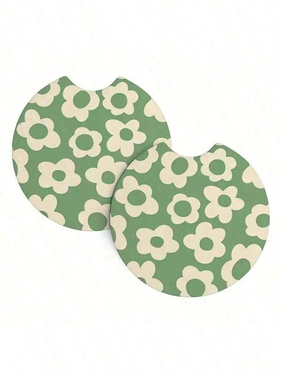 2pcs Car Cup Holder Mats, Non-Slip Car Interior Decor, Leopard Print Cup Holder Inserts, Enhance Car Interior Quality, Great Gift
