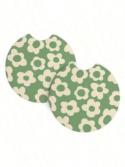 2pcs Car Cup Holder Mats, Non-Slip Car Interior Decor, Leopard Print Cup Holder Inserts, Enhance Car Interior Quality, Great Gift
