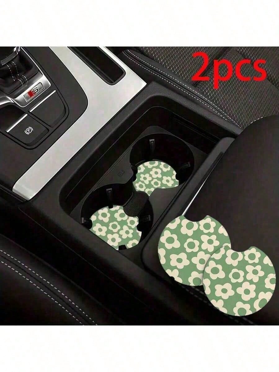 2pcs Car Cup Holder Mats, Non-Slip Car Interior Decor, Leopard Print Cup Holder Inserts, Enhance Car Interior Quality, Great Gift