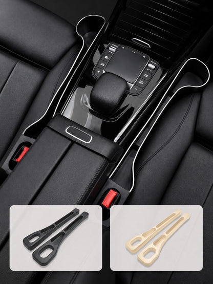 2pcs Car Seat Gap Filler, Side Gap Storage Box Between Seat And Center Console, Anti-Drop Seat Gap Filler Strip, Non-Slip Anti-Leak Gap Filler, Suitable For Phone, Keys, Coins, Universal Fit For Car