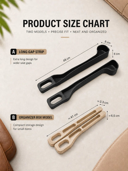 2pcs Car Seat Gap Filler, Side Gap Storage Box Between Seat And Center Console, Anti-Drop Seat Gap Filler Strip, Non-Slip Anti-Leak Gap Filler, Suitable For Phone, Keys, Coins, Universal Fit For Car