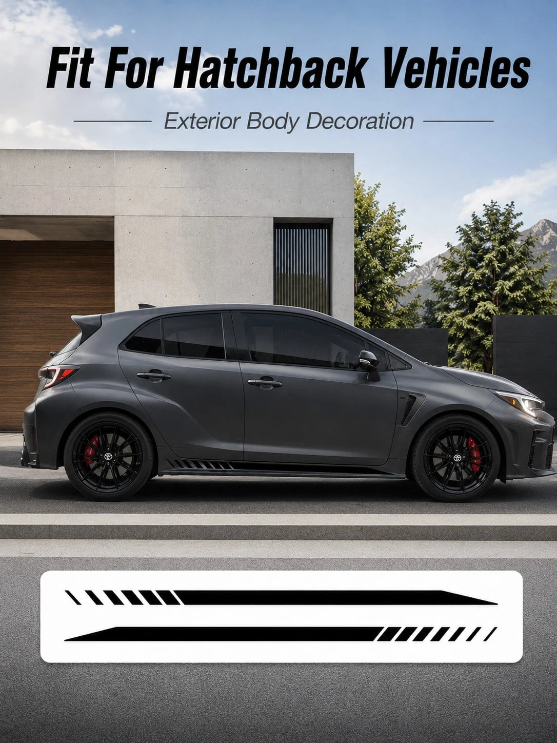 2pcs Car Stickers, Car Side Skirt Decals, Racing Stripe Stickers, High-End Multi-Color Options; Waterproof And Not Easy To Fall Off, Sunscreen Does Not Fade, Effectively Block Scratches; Suitable For