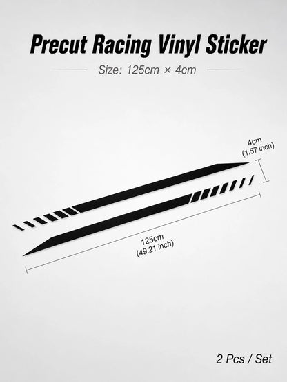 2pcs Car Stickers, Car Side Skirt Decals, Racing Stripe Stickers, High-End Multi-Color Options; Waterproof And Not Easy To Fall Off, Sunscreen Does Not Fade, Effectively Block Scratches; Suitable For