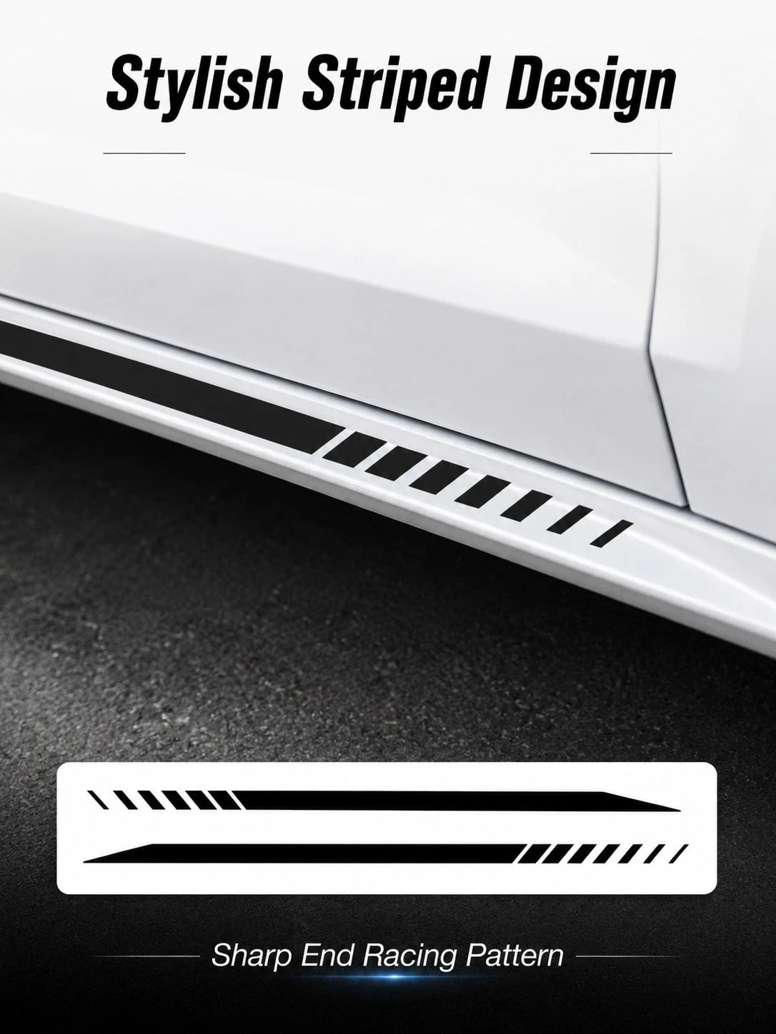 2pcs Car Stickers, Car Side Skirt Decals, Racing Stripe Stickers, High-End Multi-Color Options; Waterproof And Not Easy To Fall Off, Sunscreen Does Not Fade, Effectively Block Scratches; Suitable For