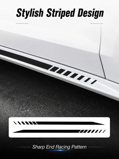 2pcs Car Stickers, Car Side Skirt Decals, Racing Stripe Stickers, High-End Multi-Color Options; Waterproof And Not Easy To Fall Off, Sunscreen Does Not Fade, Effectively Block Scratches; Suitable For