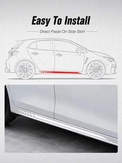 2pcs Car Stickers, Car Side Skirt Decals, Racing Stripe Stickers, High-End Multi-Color Options; Waterproof And Not Easy To Fall Off, Sunscreen Does Not Fade, Effectively Block Scratches; Suitable For