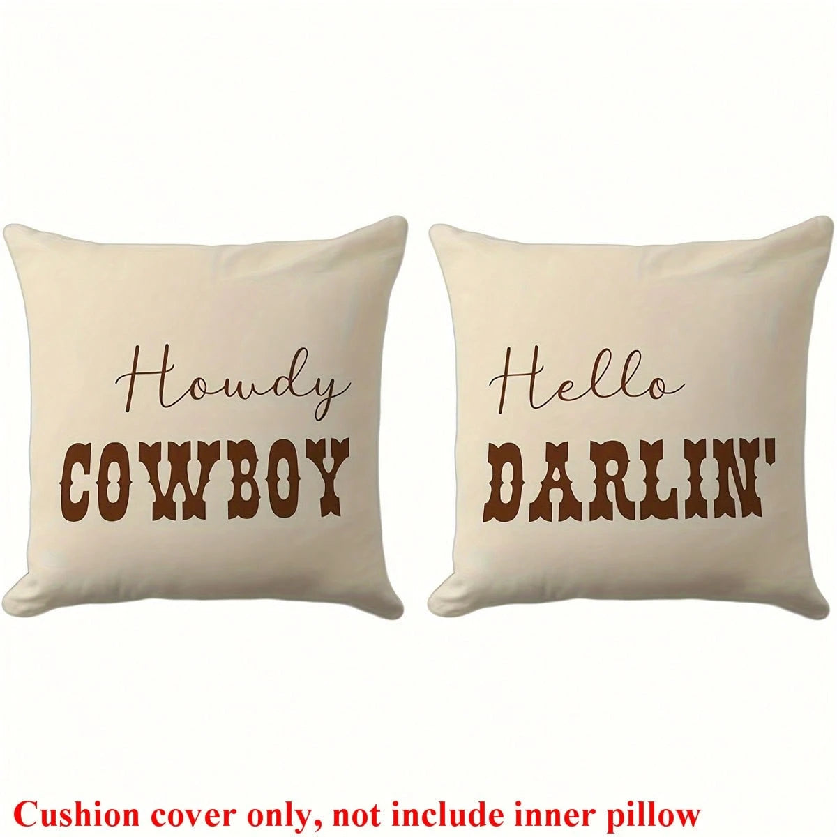 2pcs Country Style Western Cowhide Print Pillowcase, 45x45cm, Single-Sided Printing, Zipper Closure, Machine Washable, Polyester Decorative Cushion Cover, Suitable For Various Room Types Decorative Pi