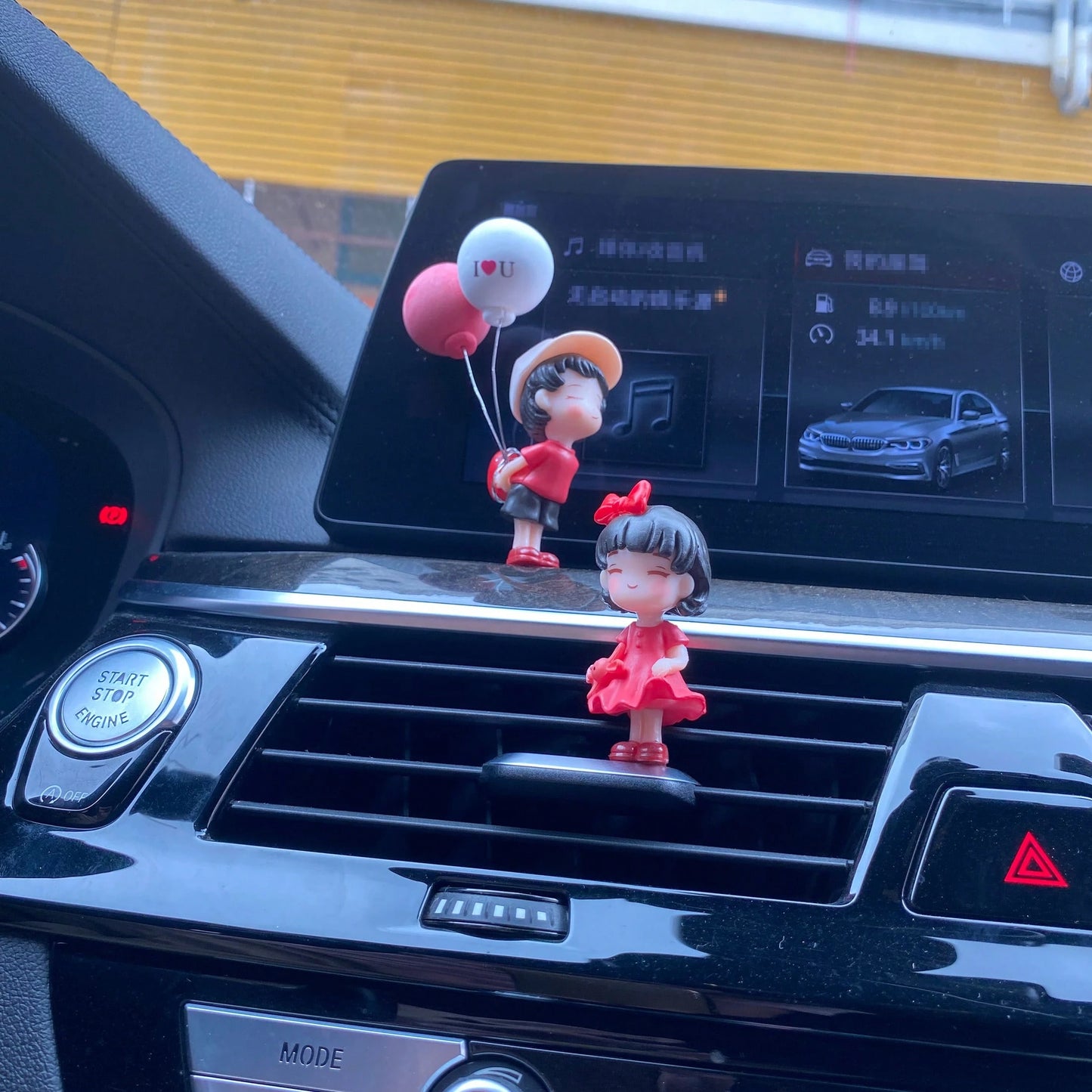 2pcs Cute Couple Doll Car Interior Decorations, For Dashboard, Air Vent, Display Screen