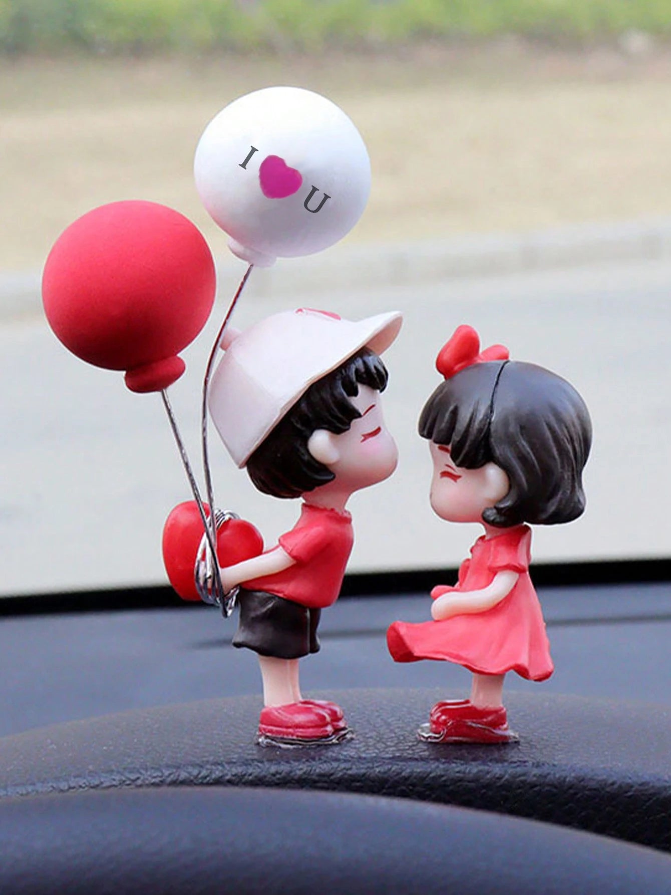 2pcs Cute Couple Doll Car Interior Decorations, For Dashboard, Air Vent, Display Screen