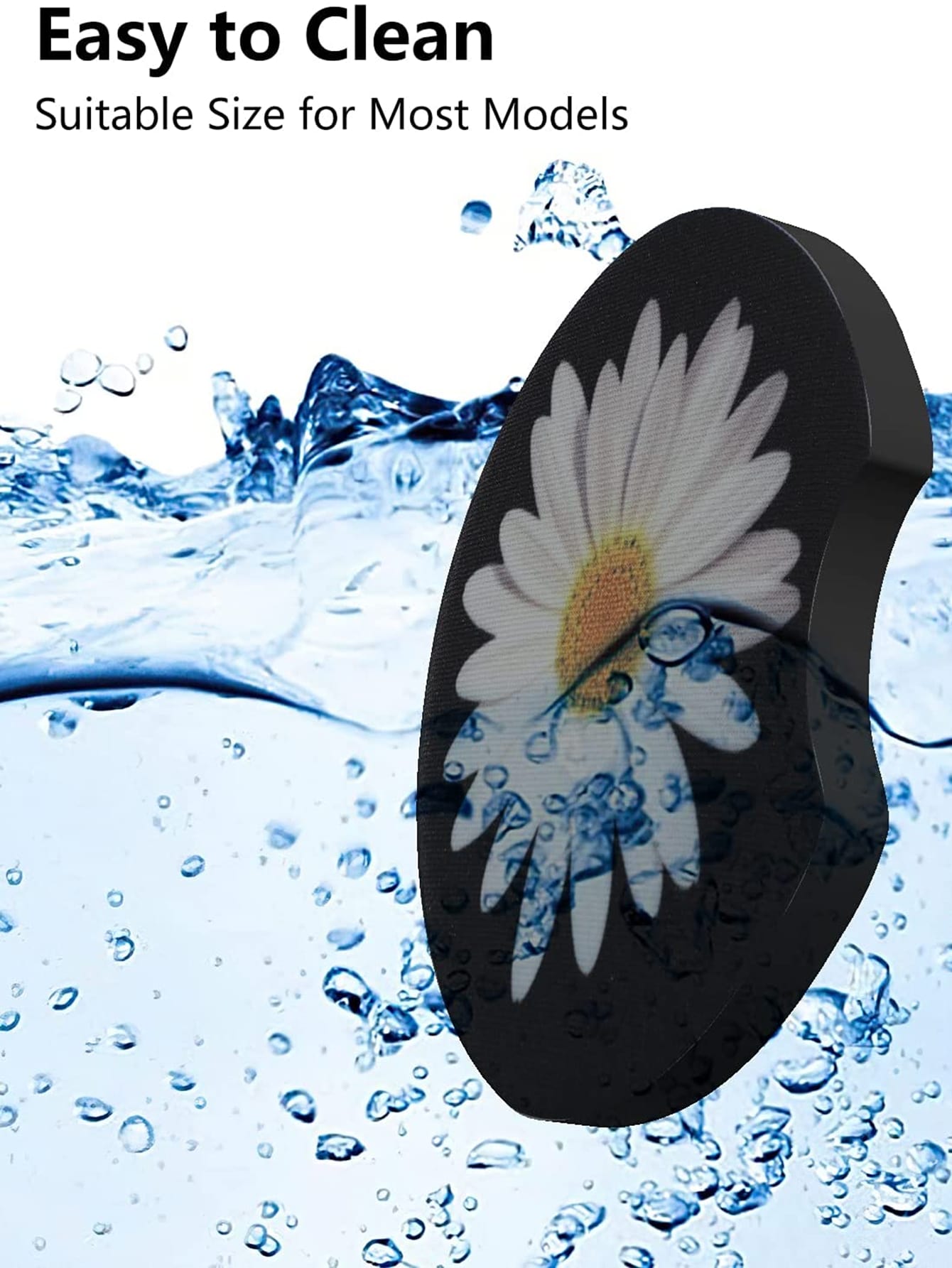 2pcs Daisy Floral Print Car Cup Holder Coasters