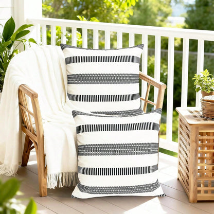2PCS Decorative Pillow Pillow Cover Black Bohemian Pillowcase Pillow Pillow Cover Pillow Cover Modern Bohemian Farmhouse Outdoor Pillowcase For Sofa Bed Living Room Without Pillow Core On One Side