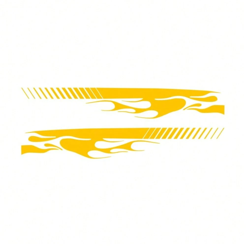 2Pcs Flame Sports Racing Side Skirt Decals, Universal Self-Adhesive Car Side Stripe Stickers For Car SUV Off-Road Vehicles