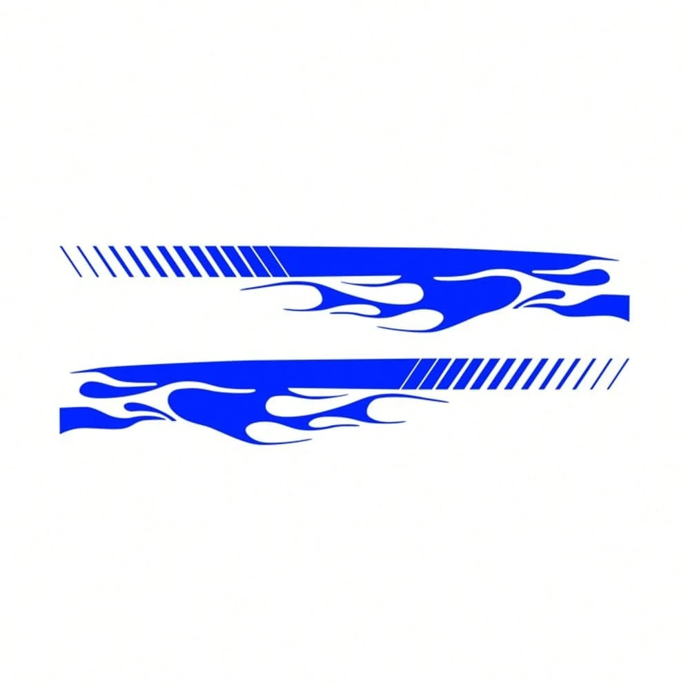2Pcs Flame Sports Racing Side Skirt Decals, Universal Self-Adhesive Car Side Stripe Stickers For Car SUV Off-Road Vehicles