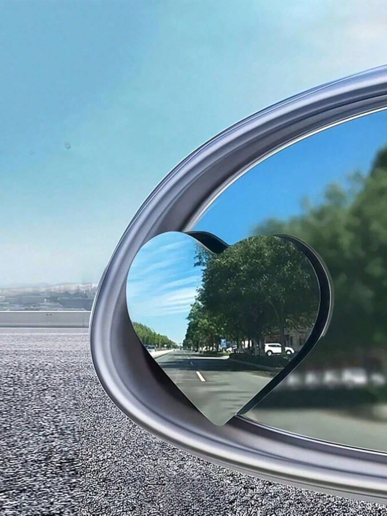 2pcs Heart-Shaped Blind Spot Mirrors, Car Heart-Shaped Blind Spot Mirrors, Frameless Car Blind Spot Mirrors, 360° Wide Angle Convex Fan-Shaped Blind Spot Rearview Parking Mirrors