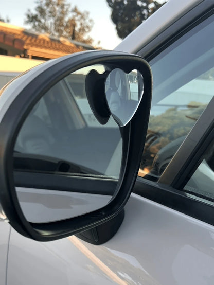 2pcs Heart-Shaped Blind Spot Mirrors, Car Heart-Shaped Blind Spot Mirrors, Frameless Car Blind Spot Mirrors, 360° Wide Angle Convex Fan-Shaped Blind Spot Rearview Parking Mirrors
