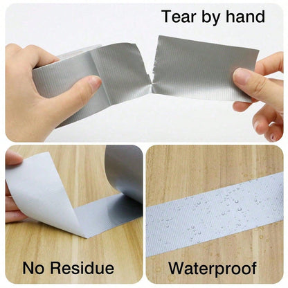 2pcs High Strength Duct Tape, High Viscosity Non-Tear, Hand Tear Residue-Free, Heat Resistant, Suitable For Pipe Repair, Sealing, Packaging, Carpet Anti-Slip, General Home & Industrial Use