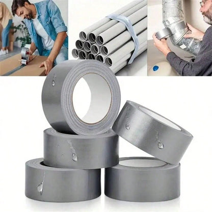 2pcs High Strength Duct Tape, High Viscosity Non-Tear, Hand Tear Residue-Free, Heat Resistant, Suitable For Pipe Repair, Sealing, Packaging, Carpet Anti-Slip, General Home & Industrial Use