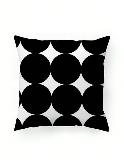 2pcs Minimalist Bohemian Black Polka Dot Print Pillow Covers, Decorative Square Cushion Covers, Multiple Sizes (Inserts Not Included), Fabric Home Decor For Bedroom, Living Room, Office