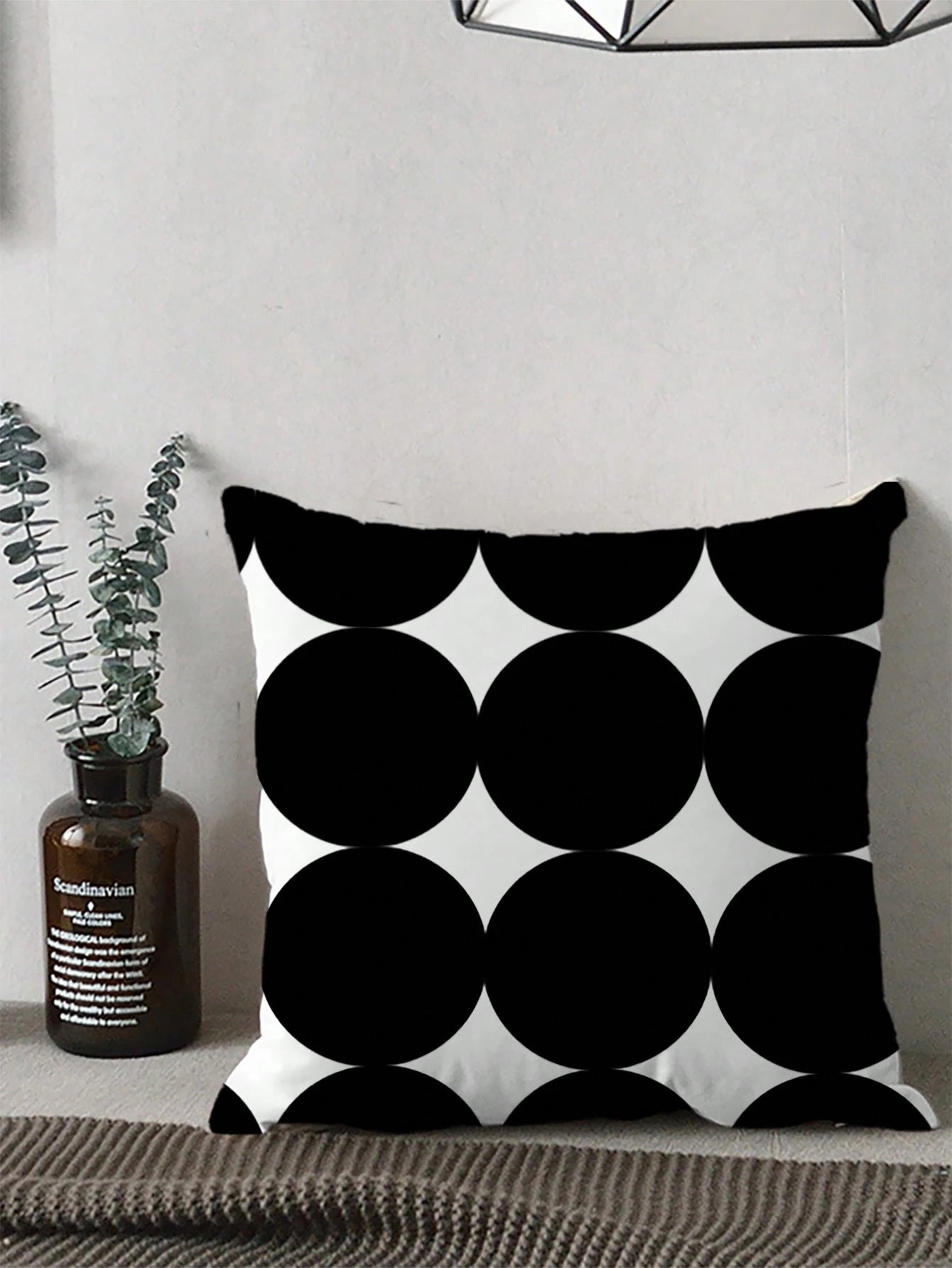2pcs Minimalist Bohemian Black Polka Dot Print Pillow Covers, Decorative Square Cushion Covers, Multiple Sizes (Inserts Not Included), Fabric Home Decor For Bedroom, Living Room, Office