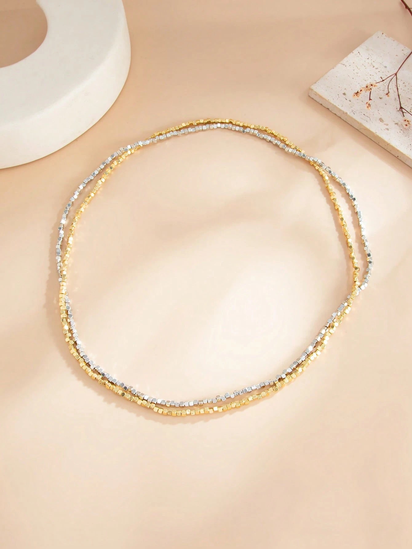 2pcs Multi-Layer Beaded Sexy Silver & Gold Waist Chain, Adjustable Bikini Waist Belt Body Jewelry, Women's Summer Beach Party Accessory