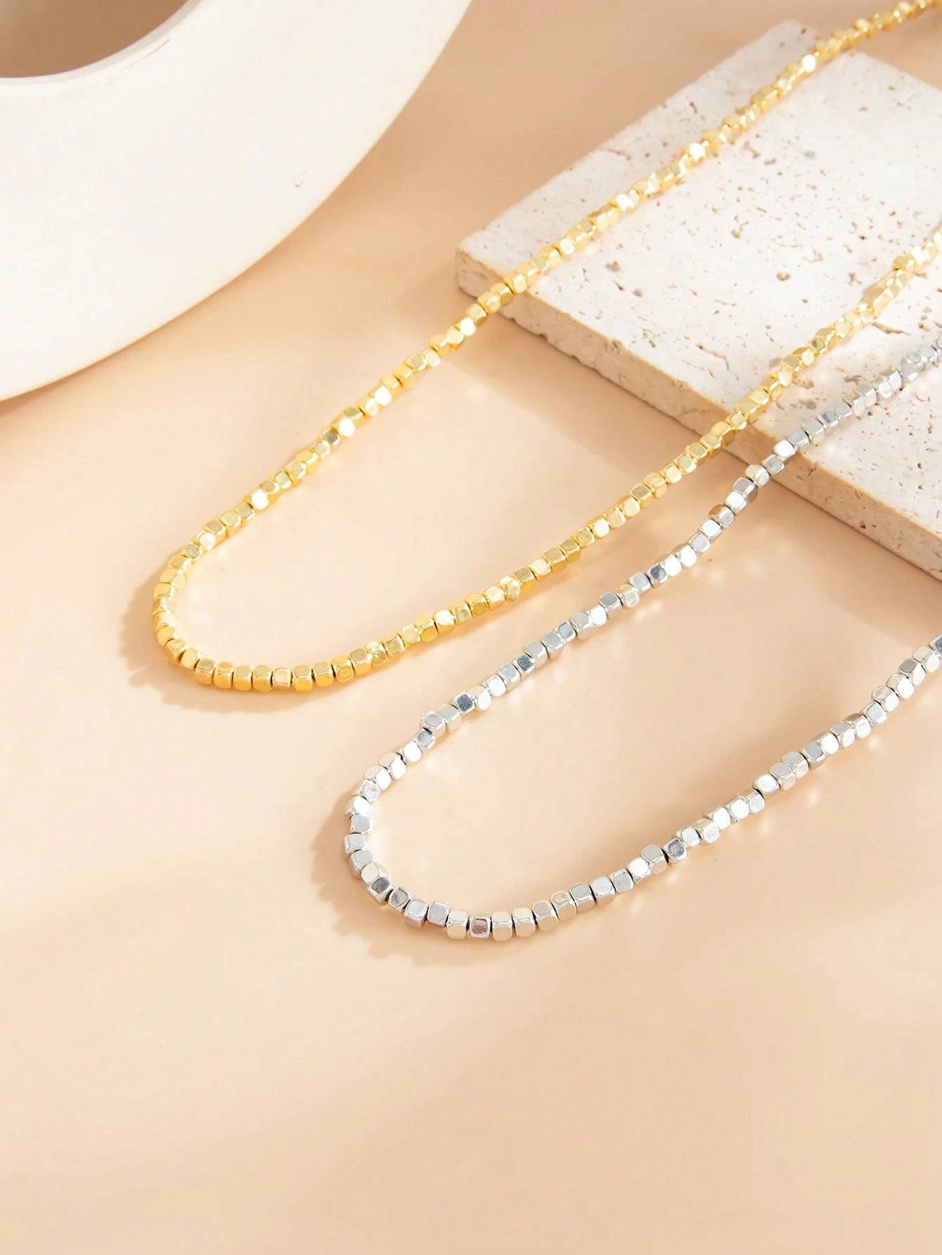 2pcs Multi-Layer Beaded Sexy Silver & Gold Waist Chain, Adjustable Bikini Waist Belt Body Jewelry, Women's Summer Beach Party Accessory