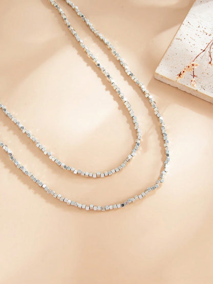 2pcs Multi-Layer Beaded Sexy Silver & Gold Waist Chain, Adjustable Bikini Waist Belt Body Jewelry, Women's Summer Beach Party Accessory