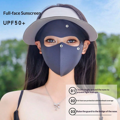 2pcs New Arrival Bestselling Summer UV Protection Full Face Gini Sun Protection Mask Face Cover Sunshade Special For Outdoor Cycling Breathable Ice-Cool For Summer