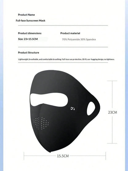 2pcs New Arrival Bestselling Summer UV Protection Full Face Gini Sun Protection Mask Face Cover Sunshade Special For Outdoor Cycling Breathable Ice-Cool For Summer