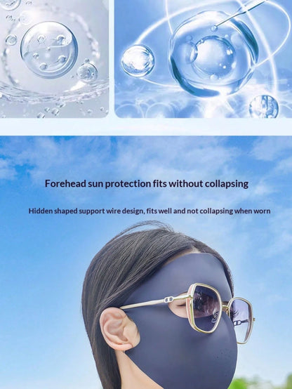 2pcs New Arrival Bestselling Summer UV Protection Full Face Gini Sun Protection Mask Face Cover Sunshade Special For Outdoor Cycling Breathable Ice-Cool For Summer