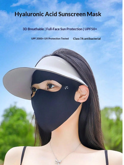 2pcs New Arrival Bestselling Summer UV Protection Full Face Gini Sun Protection Mask Face Cover Sunshade Special For Outdoor Cycling Breathable Ice-Cool For Summer