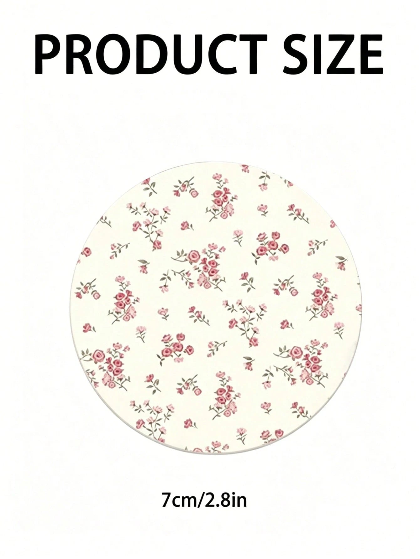 2pcs Pink Ditsy Floral Cup Mats, Creative & Unique Car Interior Decoration Coasters, Cute & Minimalist, Fresh Style