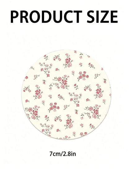 2pcs Pink Ditsy Floral Cup Mats, Creative & Unique Car Interior Decoration Coasters, Cute & Minimalist, Fresh Style