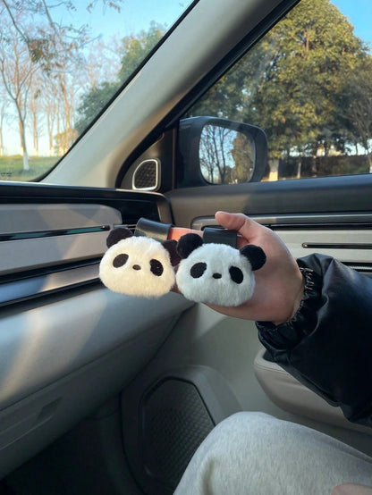 2pcs Plush Panda Car Hooks, Creative Car Seat Back Storage Hooks