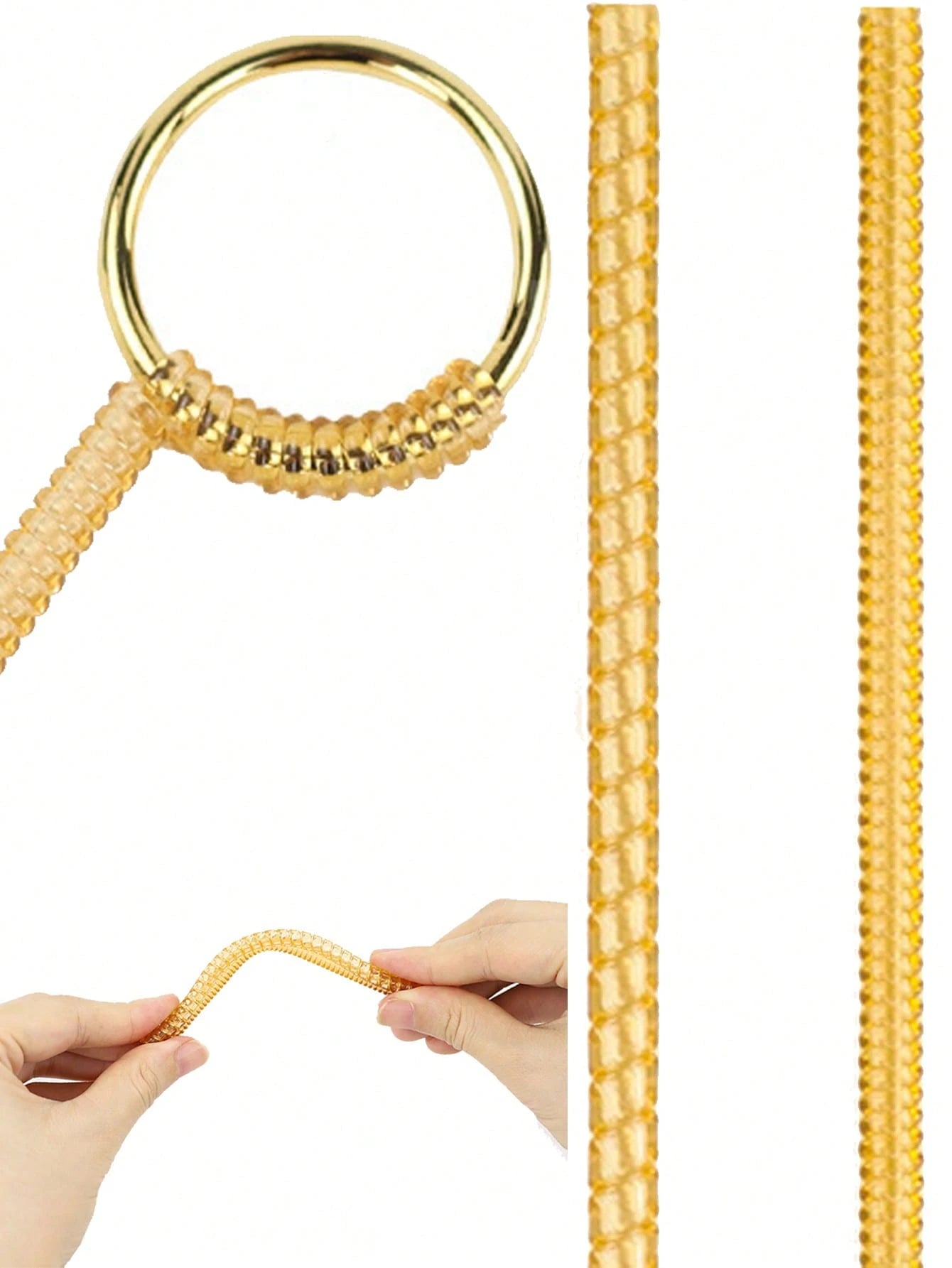 2pcs Ring Size Adjuster,Spiral Silicone Tightener Set,Transparent Adjustment Spring,Adjusting The Rope,For Loose Rings,Invisible Ring Guard